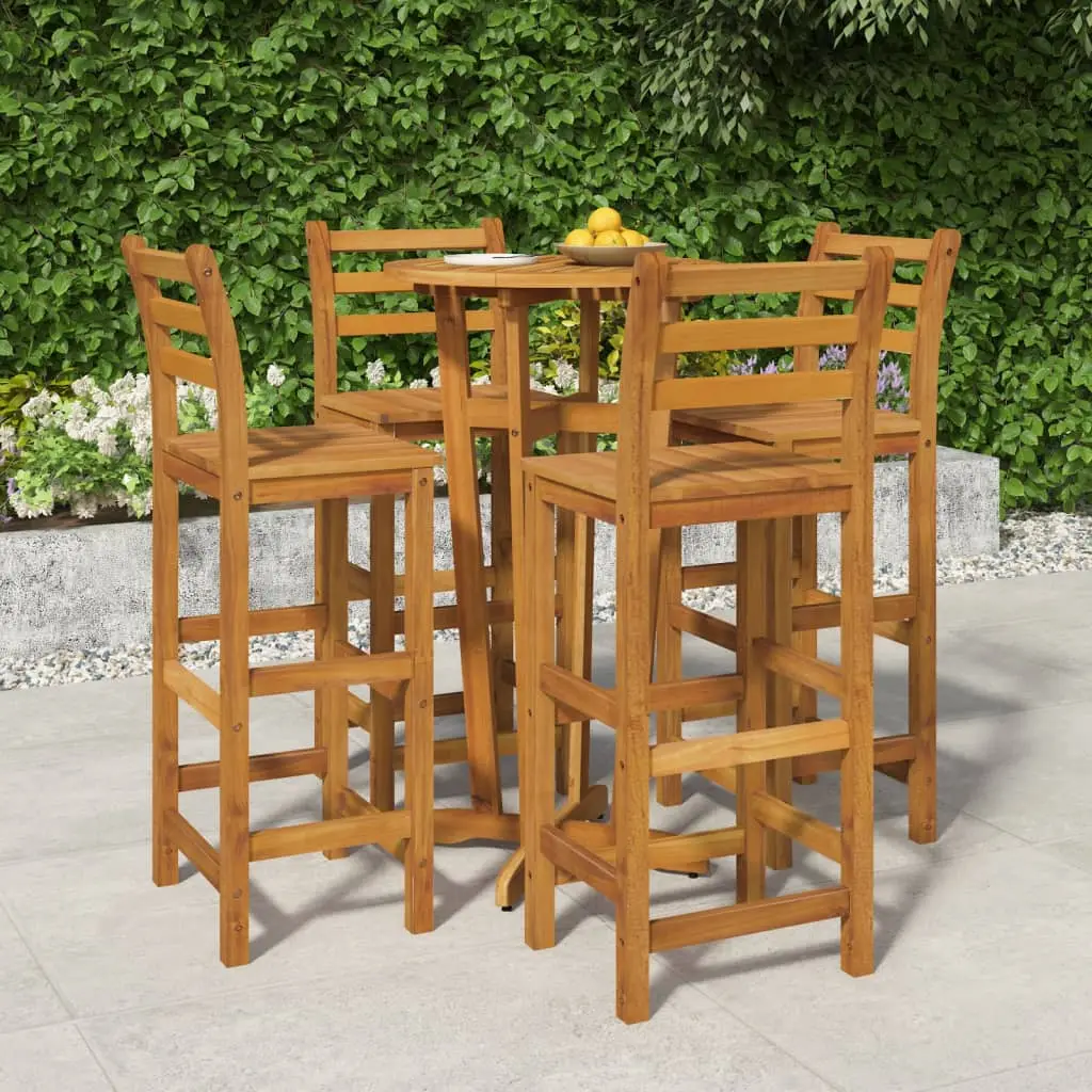 Ensemble de bar de jardin 5 pcs bois d’acacia solide vidaXL 3154383