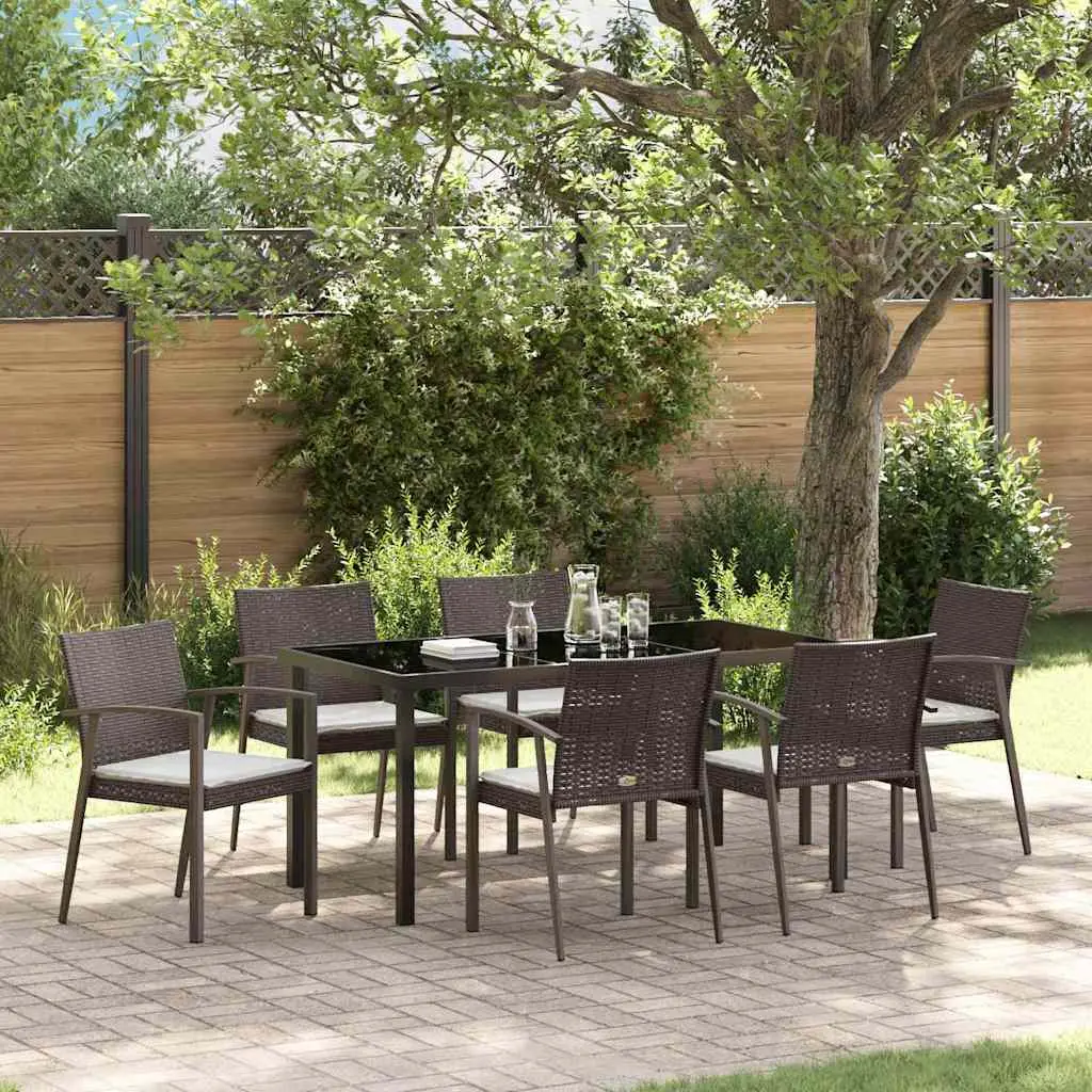 Ensemble de salle à manger pour jardin 7 pcs Marron et Noir vidaXL 3379062