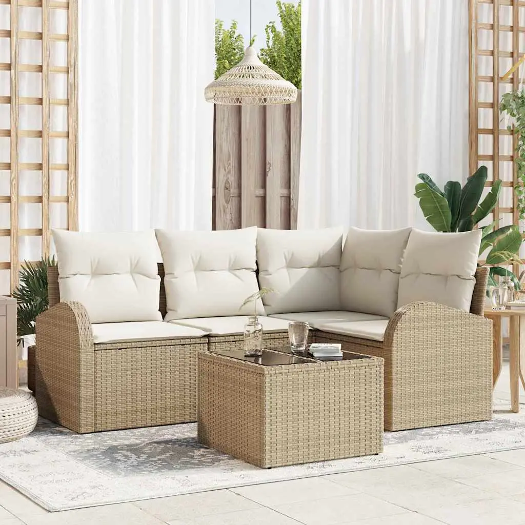 Ensemble de canapé de jardin Beige polyrotin vidaXL 3346031