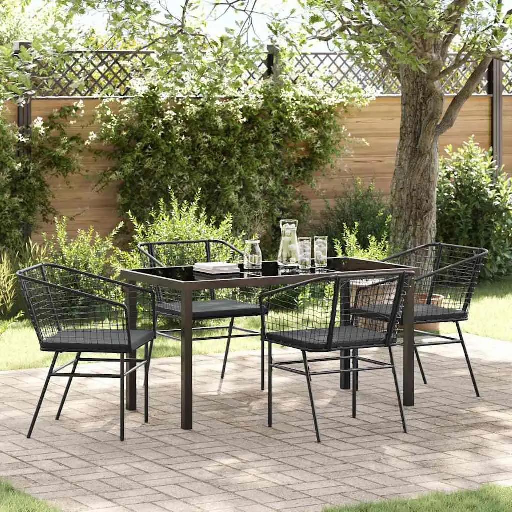 Ensemble de salle à manger pour jardin 5 pcs Noir polyrotin vidaXL 3380906 Noir et gris foncé