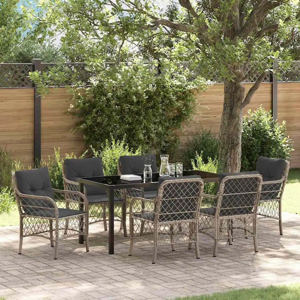 Ensemble de salle à manger pour jardin 7 pcs Gris clair vidaXL 3380243