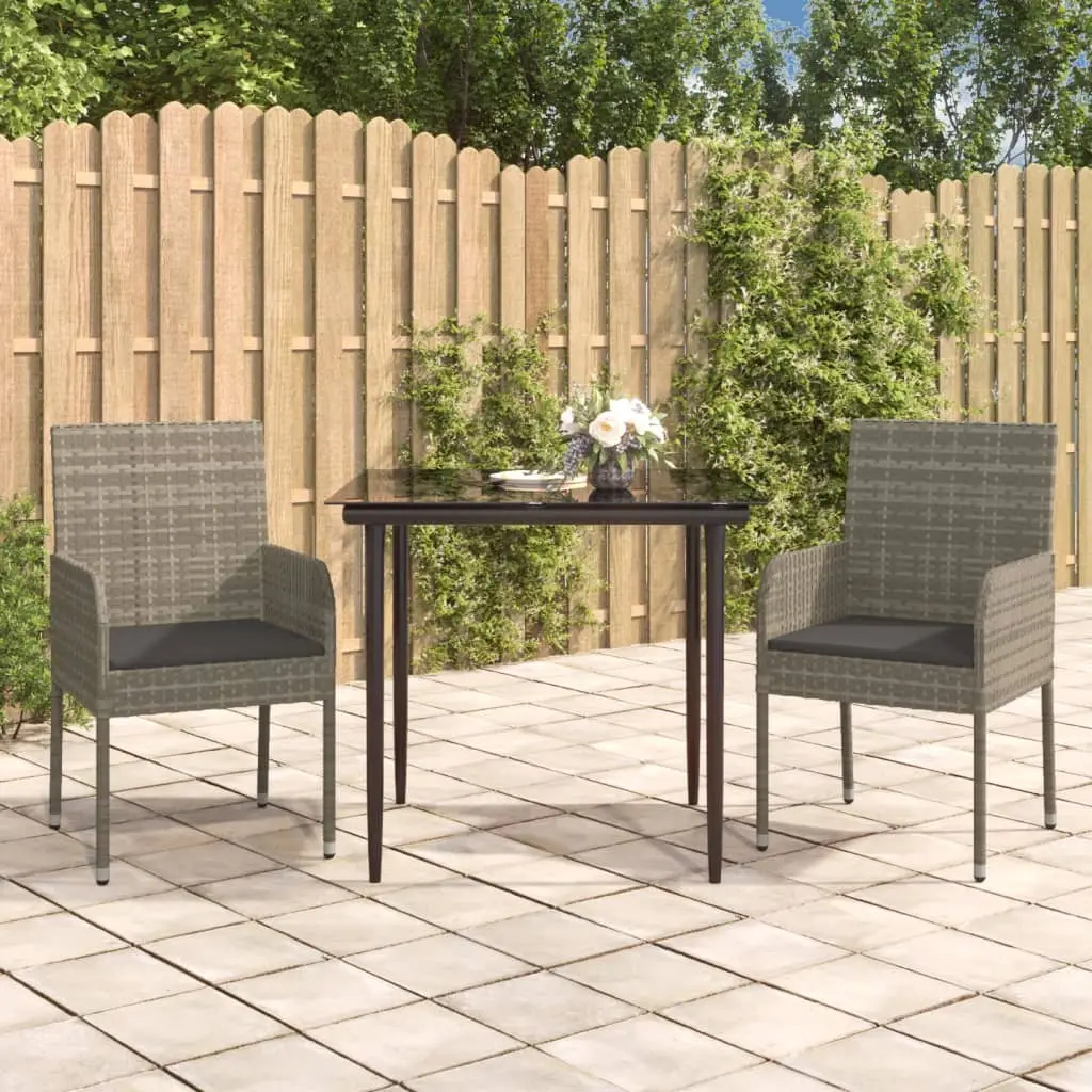 Ensemble de Jardin pour 2 Personnes Résine Tressée Bicolore et Table 80cm – ComfortXL Outdoor Living