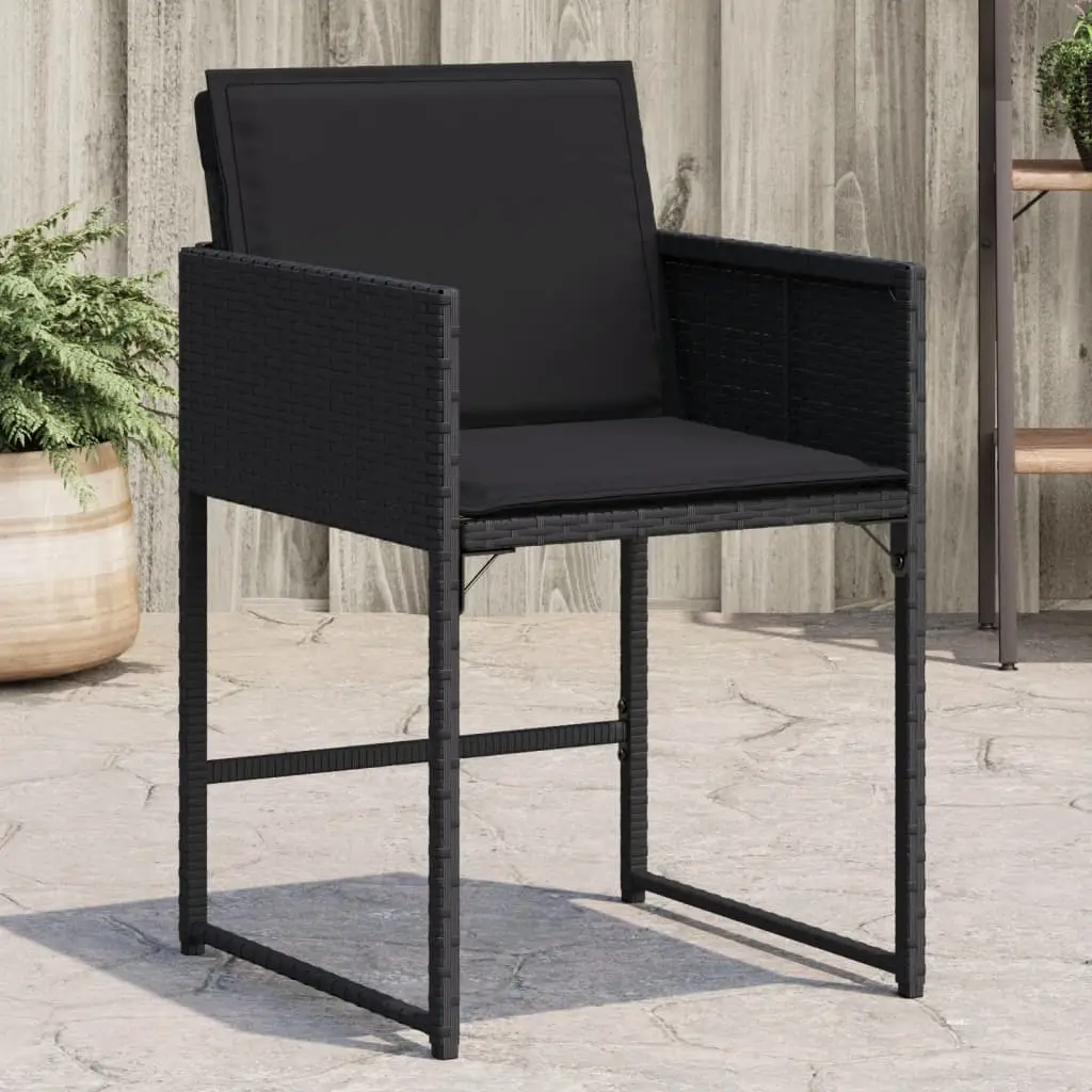 Ensemble de 4 Fauteuils de Jardin Résine Tressée avec Coussins Assortis pour Balcon Noir – ComfortXL Outdoor Living