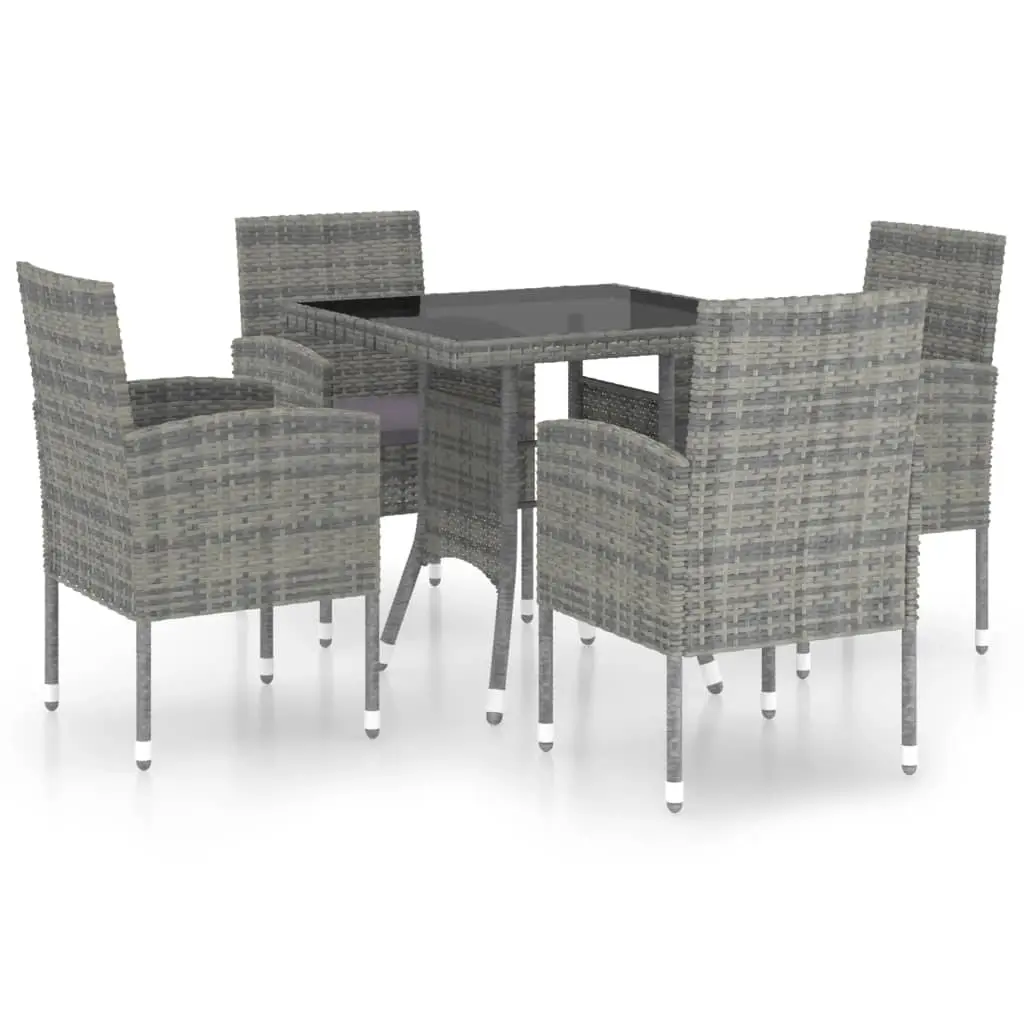 Ensemble de 5 pcs table de jardin avec chaises – mobilier de jardin Résine tressée Anthracite-JU2422
