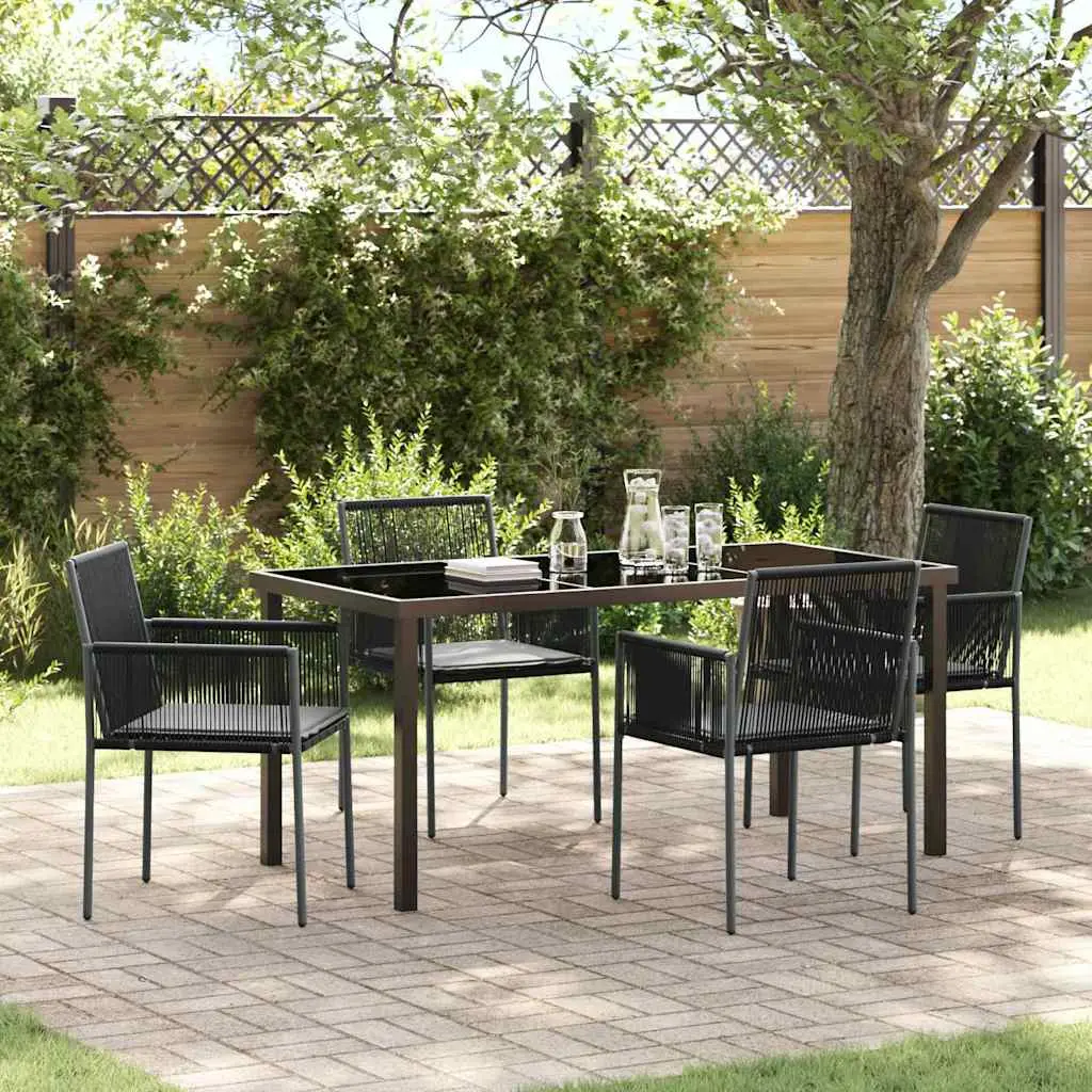 Ensemble de salle à manger pour jardin 5 pcs Noir Rotin PE vidaXL 3379110