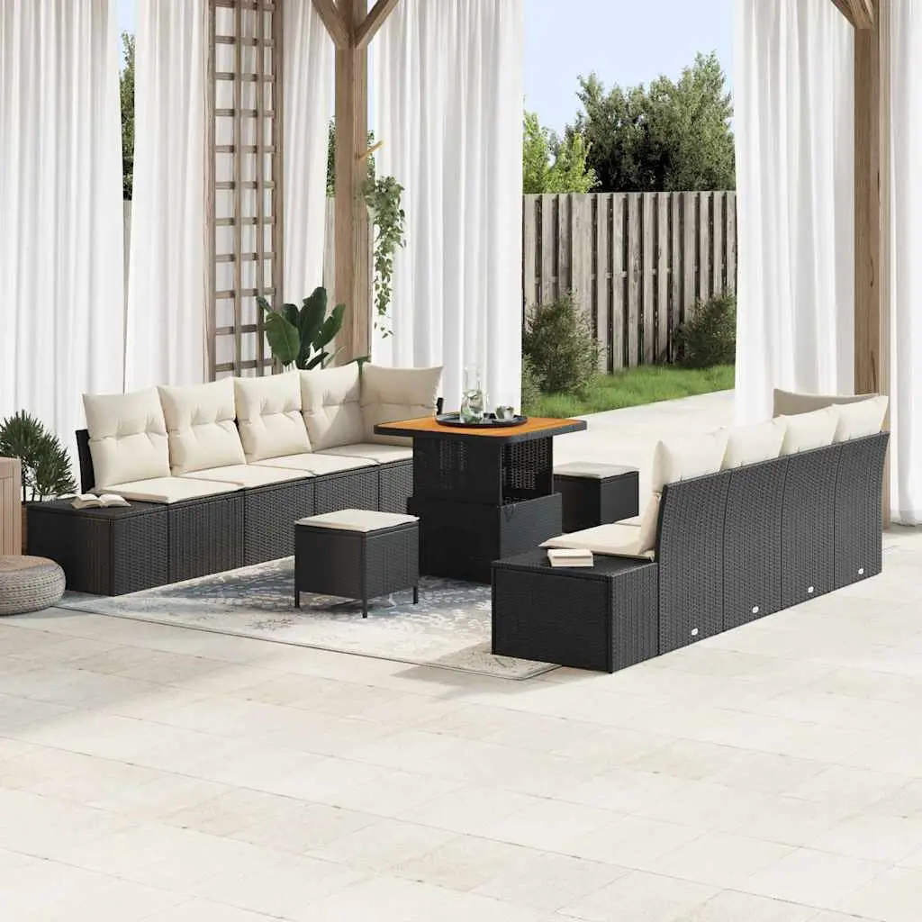 Ensemble de canapé de jardin Noir 80 x 80 x 71 cm Poly rotin vidaXL 3364705