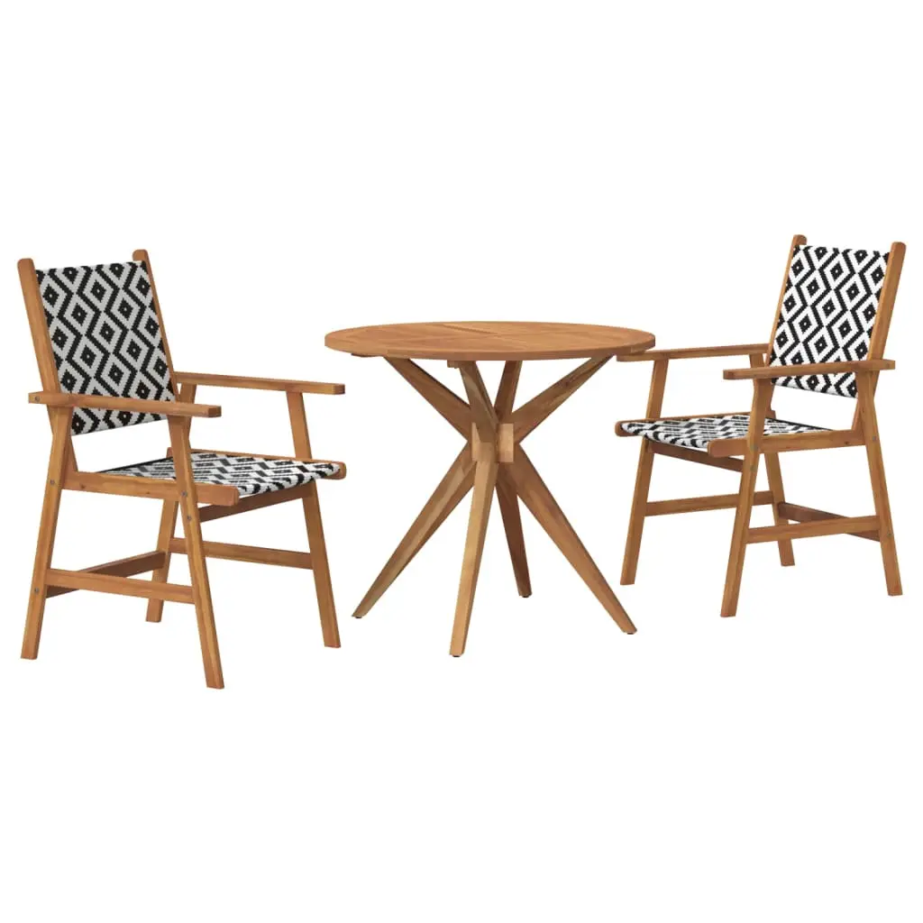 Ensemble de 3 pcs table de jardin avec chaises – mobilier de jardin Bois d’acacia solide-JU2766