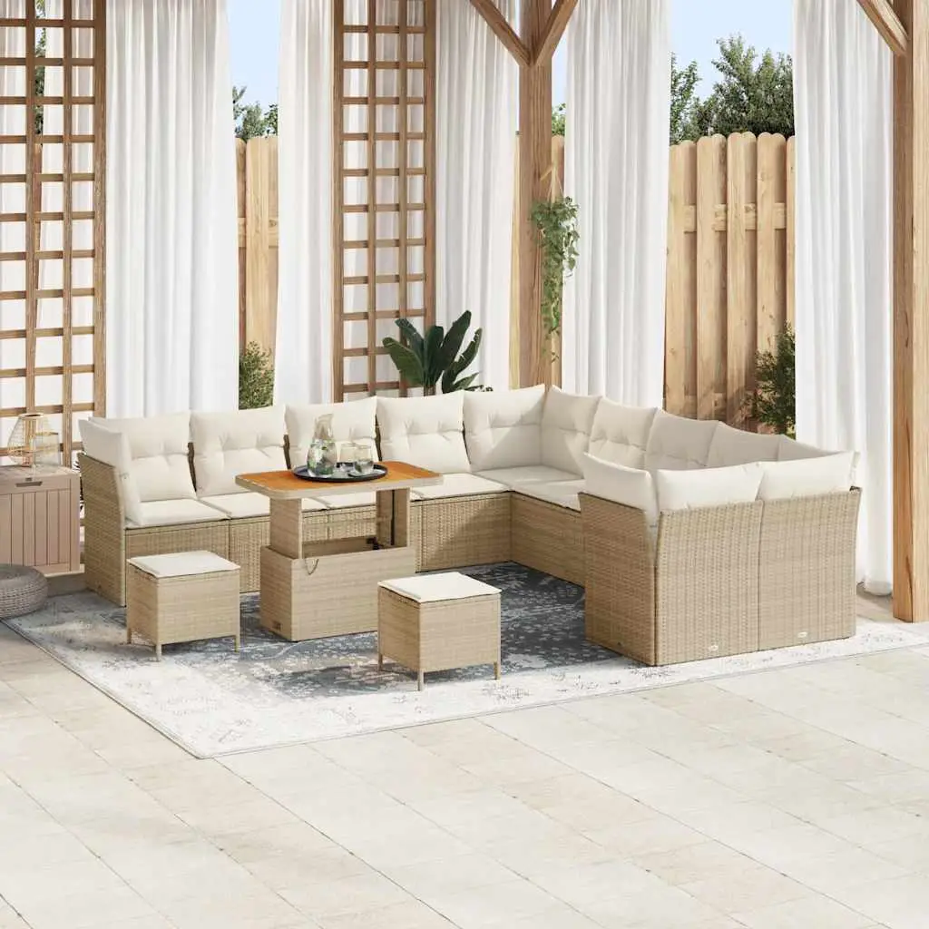 Ensemble de Jardin Confort 12 Places, Canapés Modulables et Coussins Beiges – ComfortXL Outdoor Living