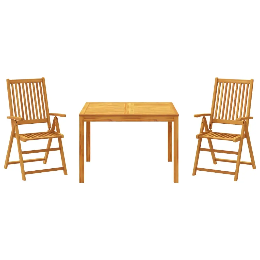 Ensemble de 3 pcs table de jardin avec chaises – mobilier de jardin Bois d’acacia solide-JU2857