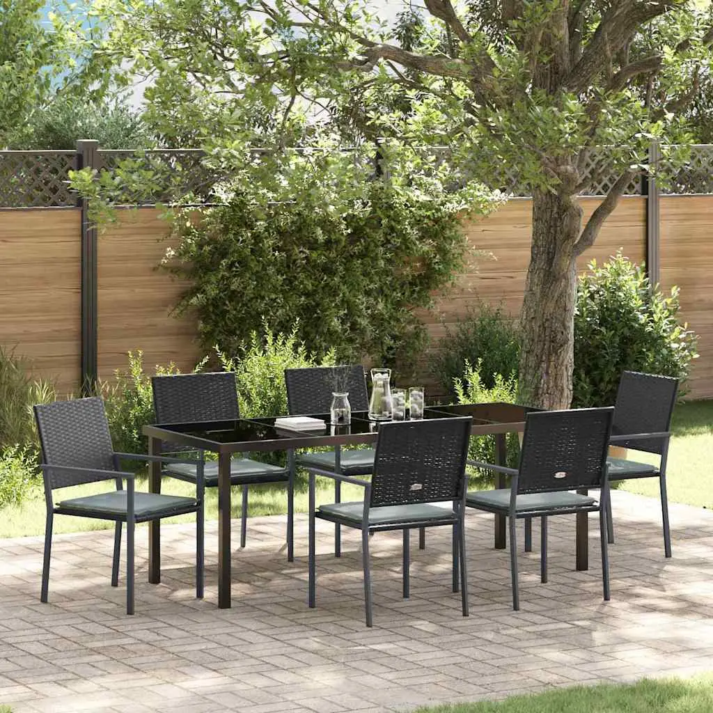 Ensemble de salle à manger pour jardin 7 pcs Noir et Gris Clair vidaXL 3379077