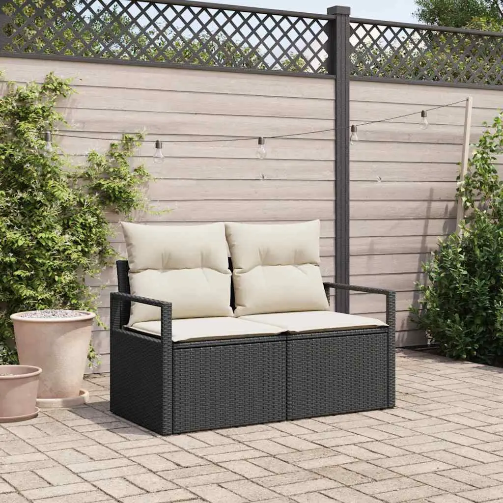 Ensemble Canapé de Jardin Modulaire Polyrotin Noir – Lot de 2 avec Coussins Inclus pour Confort Optimal Terrasse – Durable – ComfortXL Outdoor Living