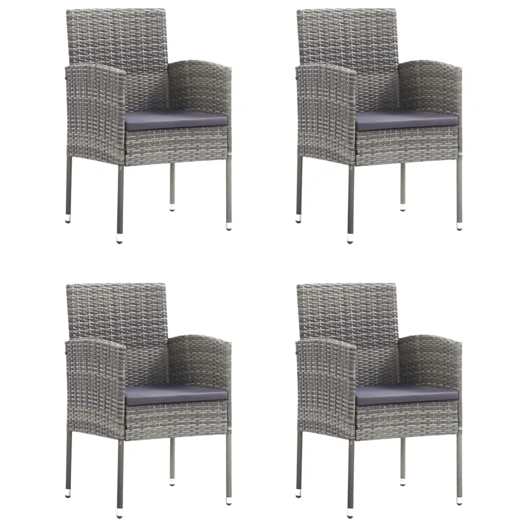 Ensemble de 5 pcs table de jardin avec chaises – mobilier de jardin Gris-JU3035