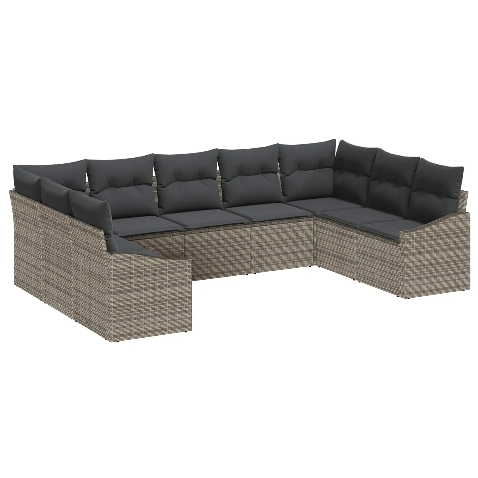 Ensemble de canapé de jardin avec stockage 9 pcs Gris polyrotin vidaXL 3355548