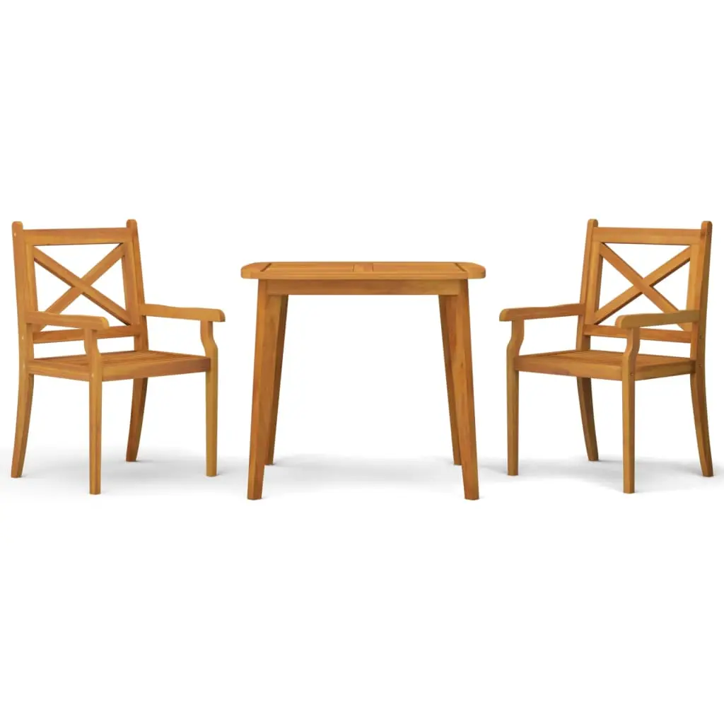 Ensemble de 3 pcs table de jardin avec chaises – mobilier de jardin Bois d’acacia solide-JU2803