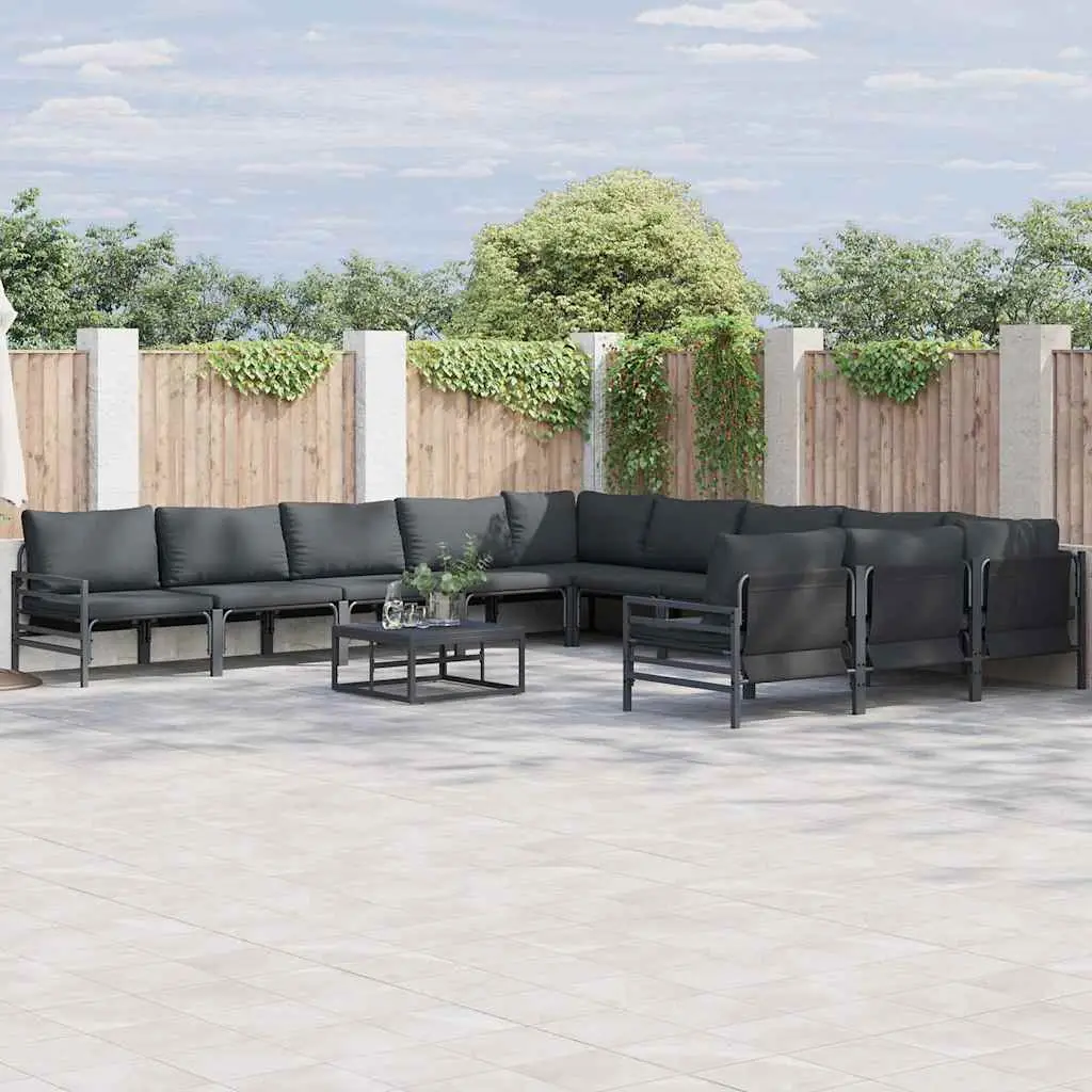 Ensemble Canapés Sectionnels Acier avec Coussins Moelleux pour Jardin Anthracite – ComfortXL Outdoor Living