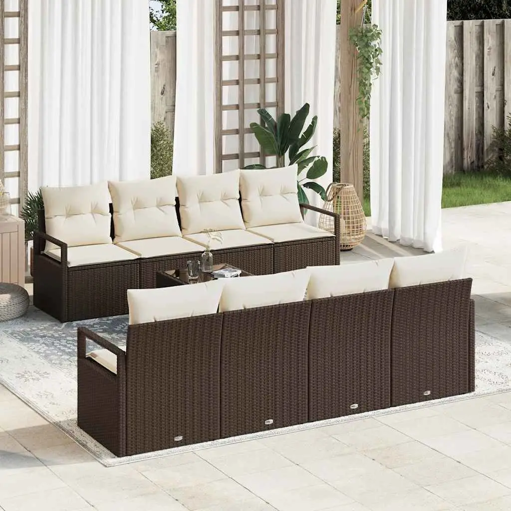 Ensemble de Canapés 7 pcs Marron et Crème polyrotin vidaXL 3346308