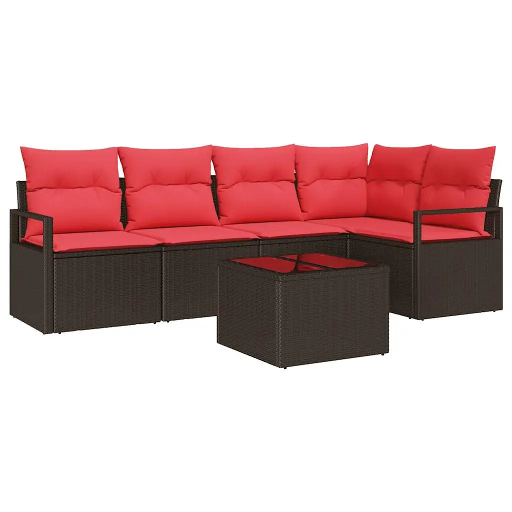 Ensemble de Canapés 6 pcs Marron polyrotin vidaXL 3346394