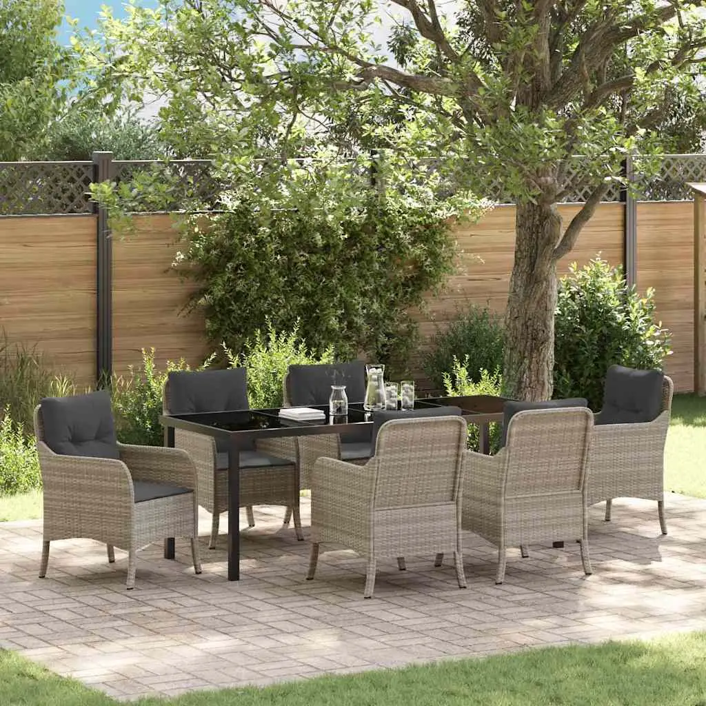 Ensemble de salle à manger pour jardin 7 pcs Gris clair vidaXL 3380188