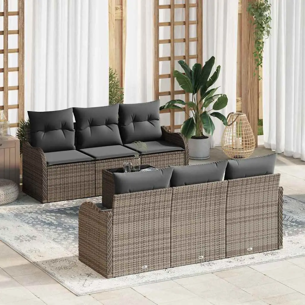Ensemble de canapé de jardin Gris 55 x 55 x 37 cm polyrotin vidaXL 3345589