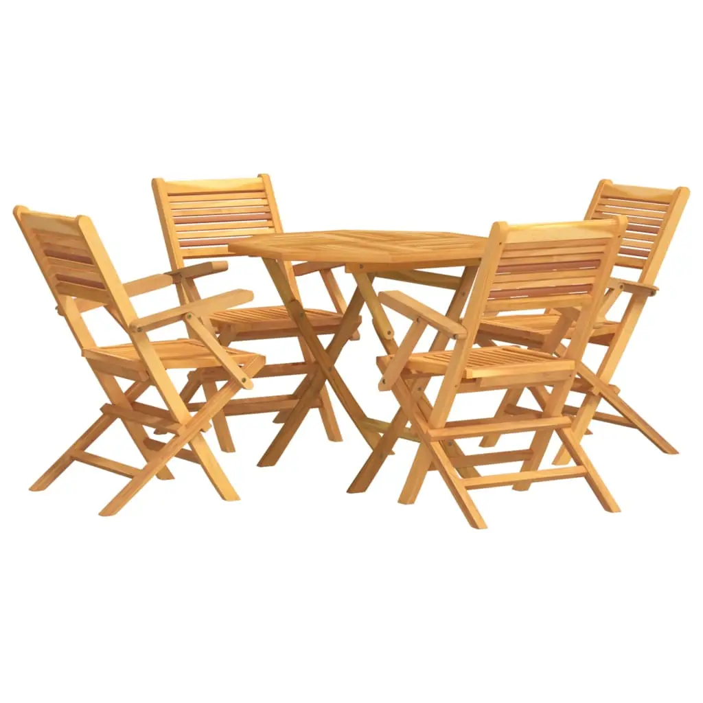 Ensemble de 5 pcs table de jardin avec chaises – mobilier de jardin Bois de teck massif-JU2648