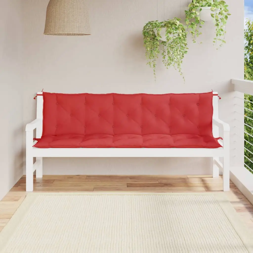 Ensemble Coussins Banc Extérieur Tissu Oxford Résistant pour Terrasse Rouge 180x50x7 cm – ComfortXL Outdoor Living