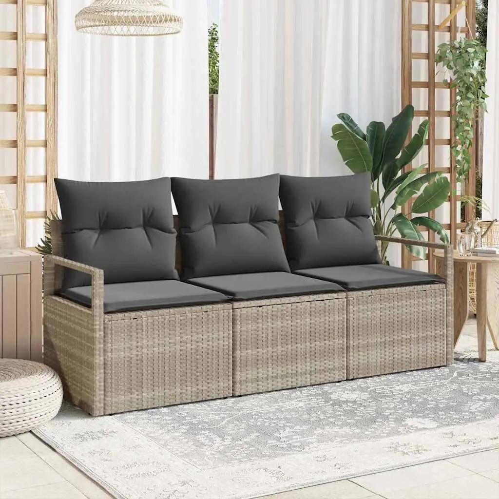 Ensemble de Canapés 3 pcs Gris clair polyrotin vidaXL 3346242