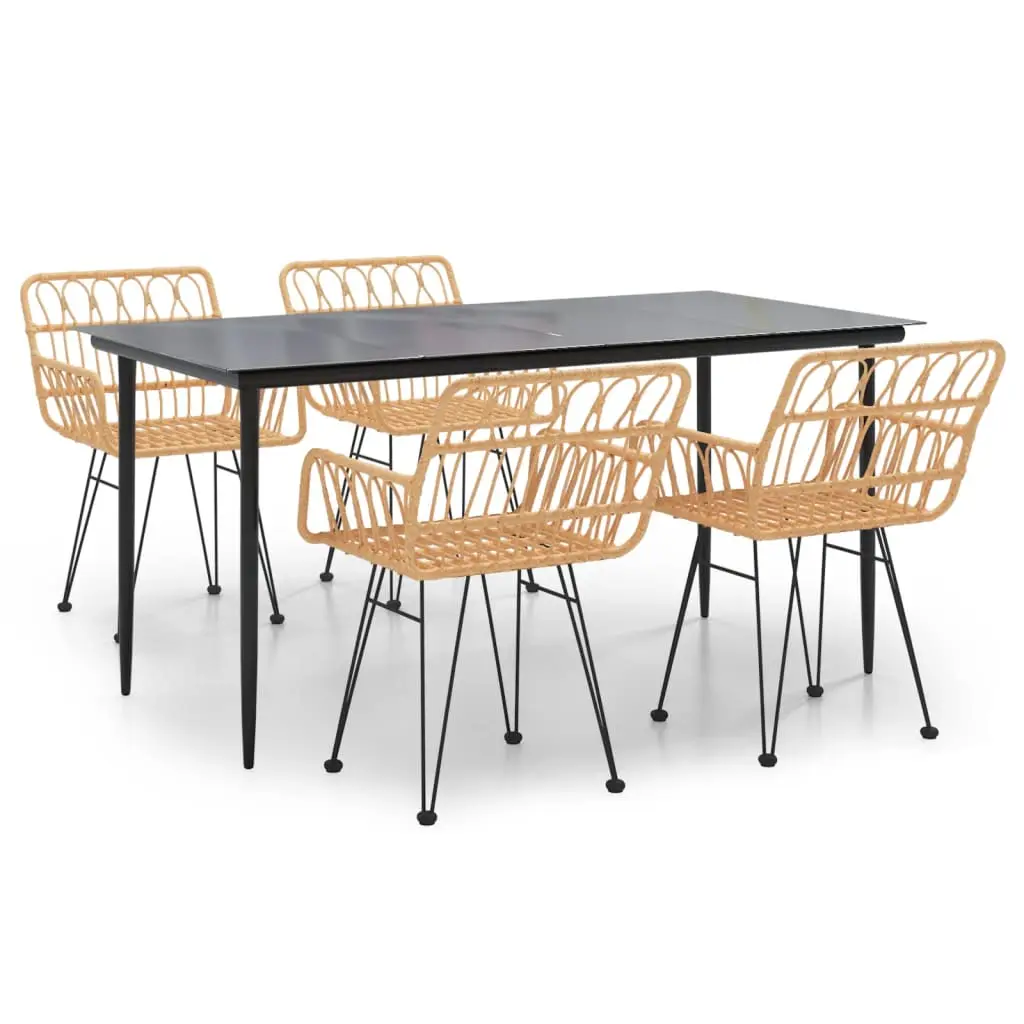 Ensemble de 5 pcs table de jardin avec chaises – mobilier de jardin Résine tressée
