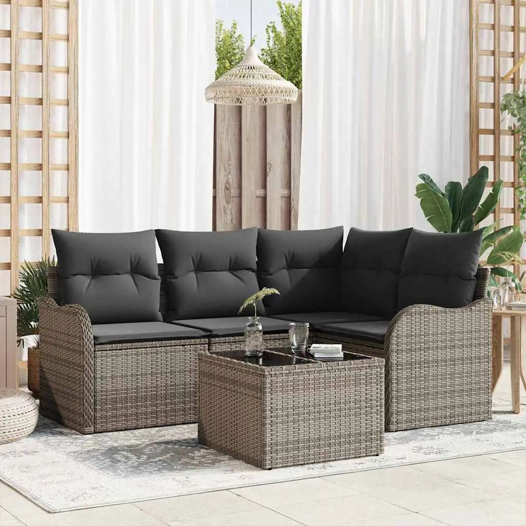 Ensemble de canapé de jardin Gris polyrotin vidaXL 3345689