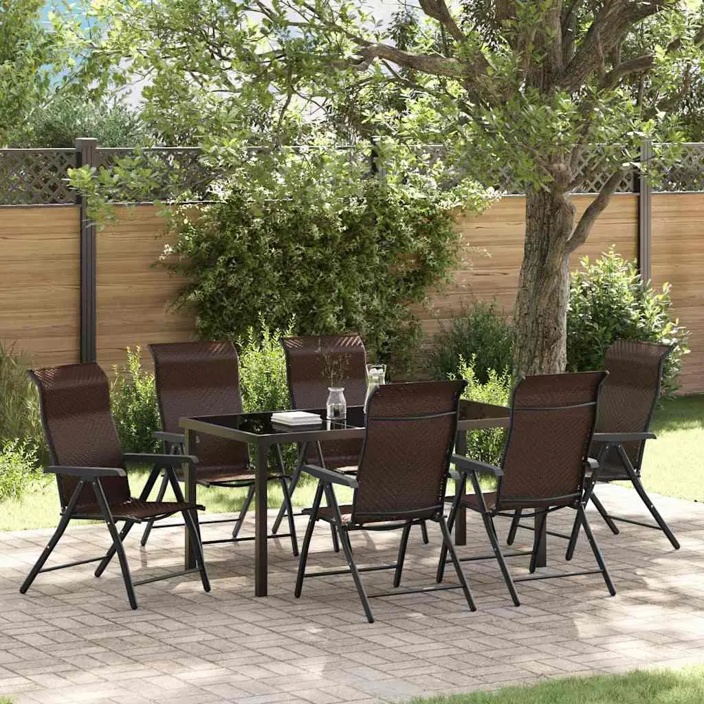 Ensemble de salle à manger pour jardin 7 pcs Marron vidaXL 3379265