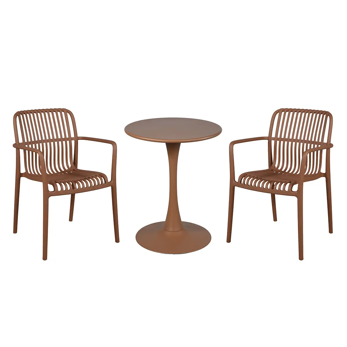 Ensemble de jardin en résine et acier Terracotta 2p PALOMA