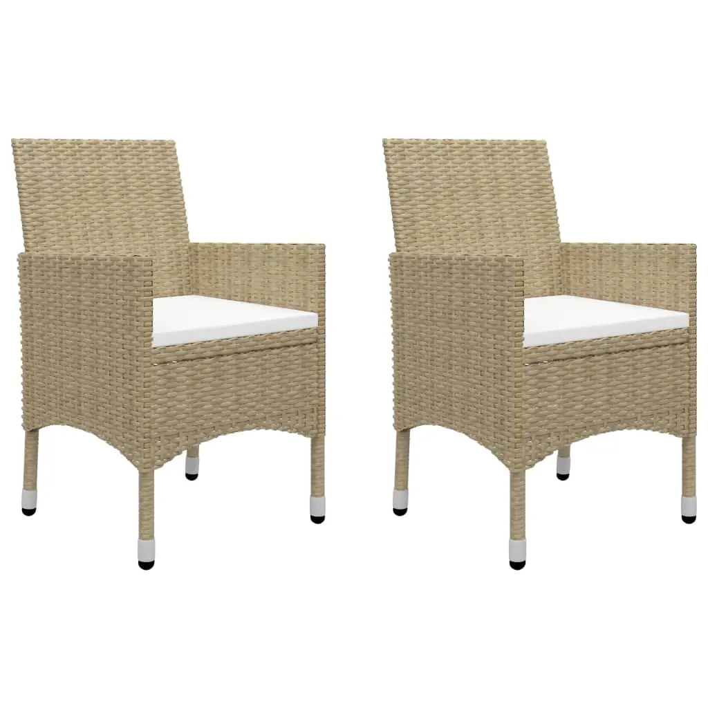 Ensemble de 3 pcs table de jardin avec chaises – mobilier de jardin Beige-JU3062