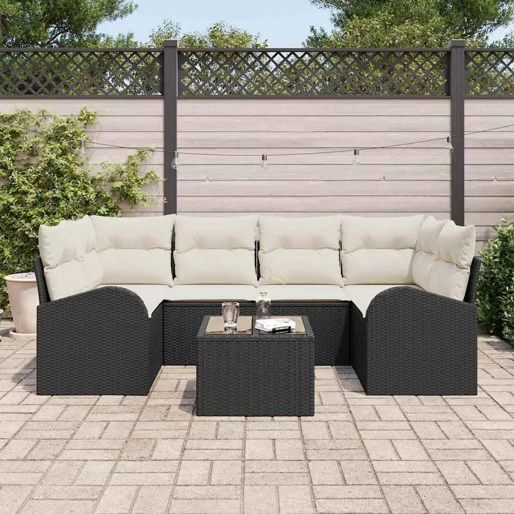 Ensemble de canapé de jardin Noir 55 x 55 x 37 cm polyrotin vidaXL 3345937