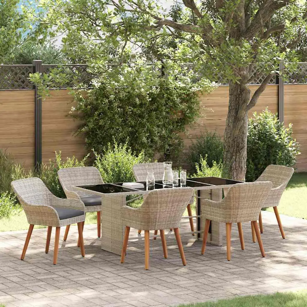 Ensemble de salle à manger pour jardin 7 pcs Gris clair vidaXL 3261633