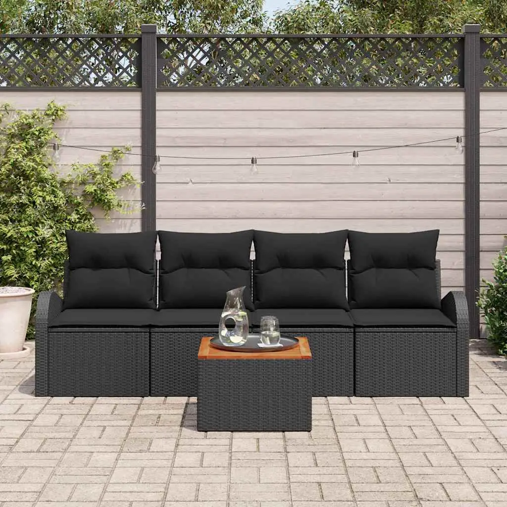 Ensemble canapé de jardin modulable avec rangement pratique Noir – ComfortXL Outdoor Living