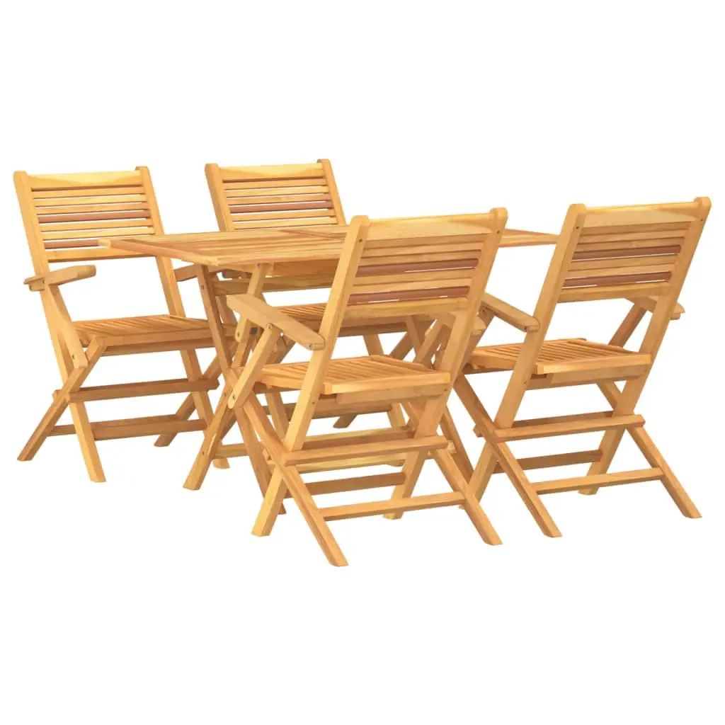 Ensemble de 5 pcs table de jardin avec chaises – mobilier de jardin Bois de teck massif-JU2611