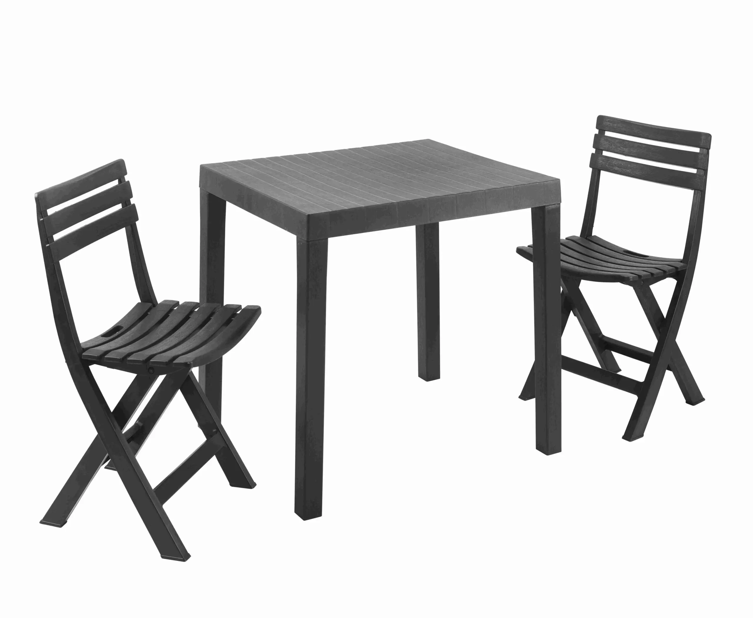 Ensemble de balcon en résine recyclé Anthracite CLUB