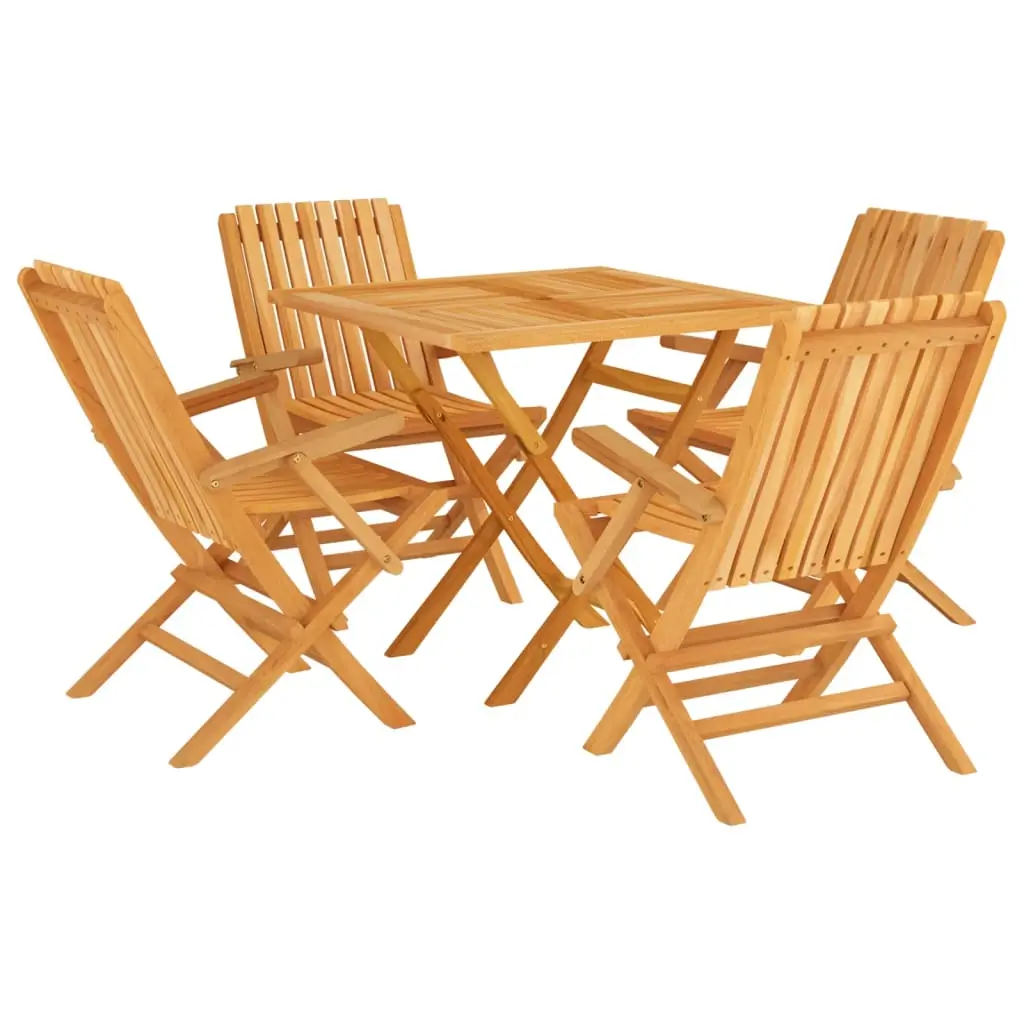 Ensemble de 5 pcs table de jardin avec chaises – mobilier de jardin Bois de teck massif-JU2842