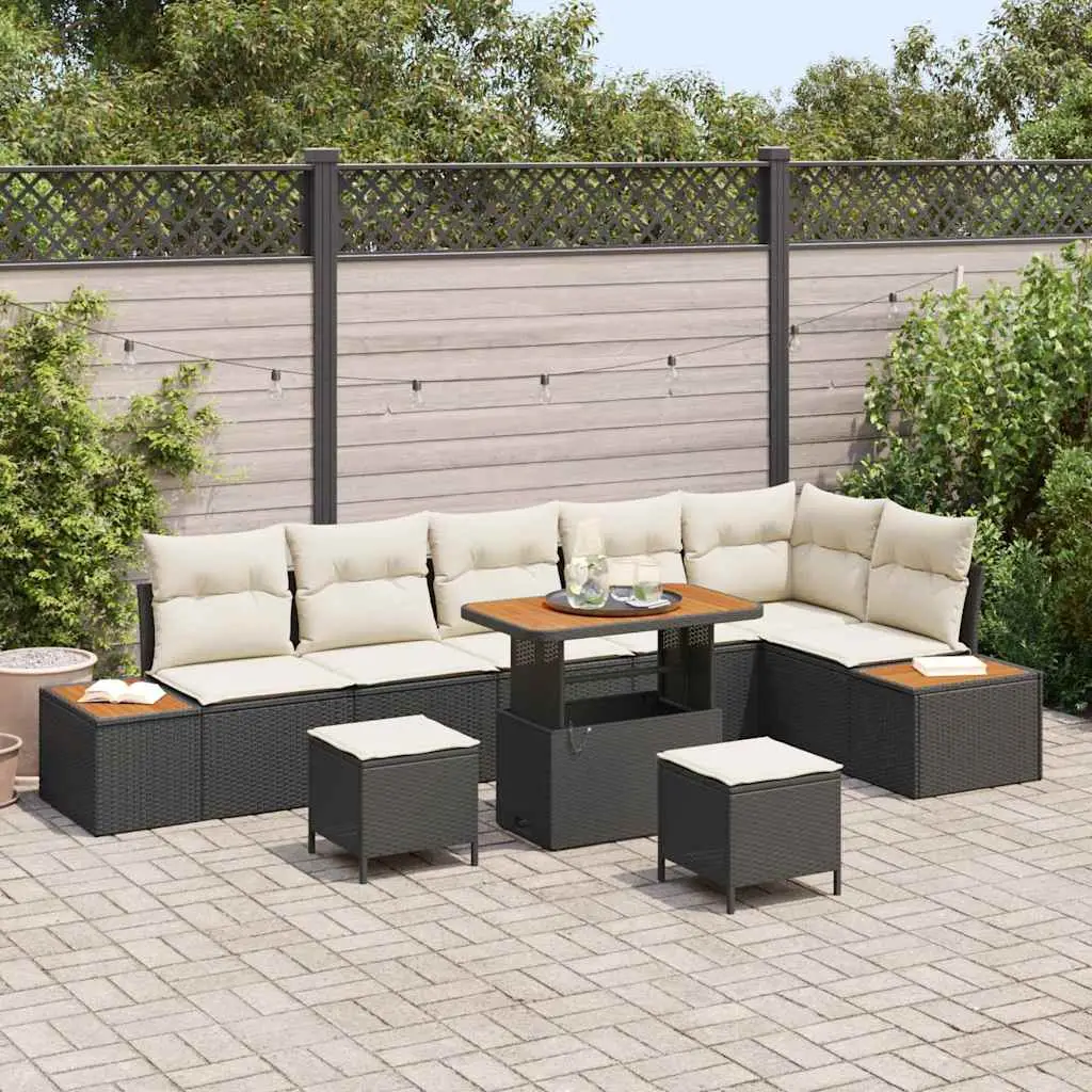Ensemble Canapé Noir Poly Rotin avec Rangement – Salon de Jardin Modulable et Durable – ComfortXL Outdoor Living