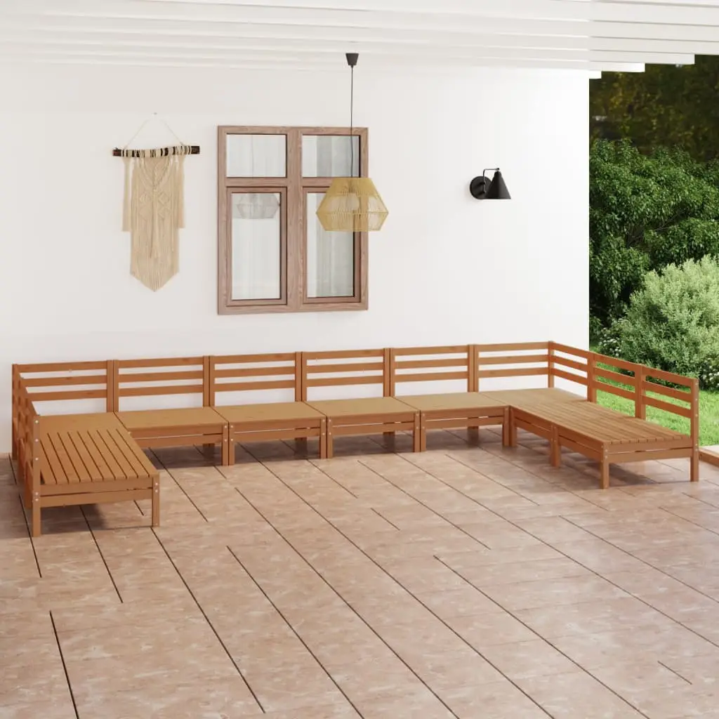 Ensemble Canapés 10pcs Bois de Pin Massif Modulable Miel – ComfortXL Outdoor Living