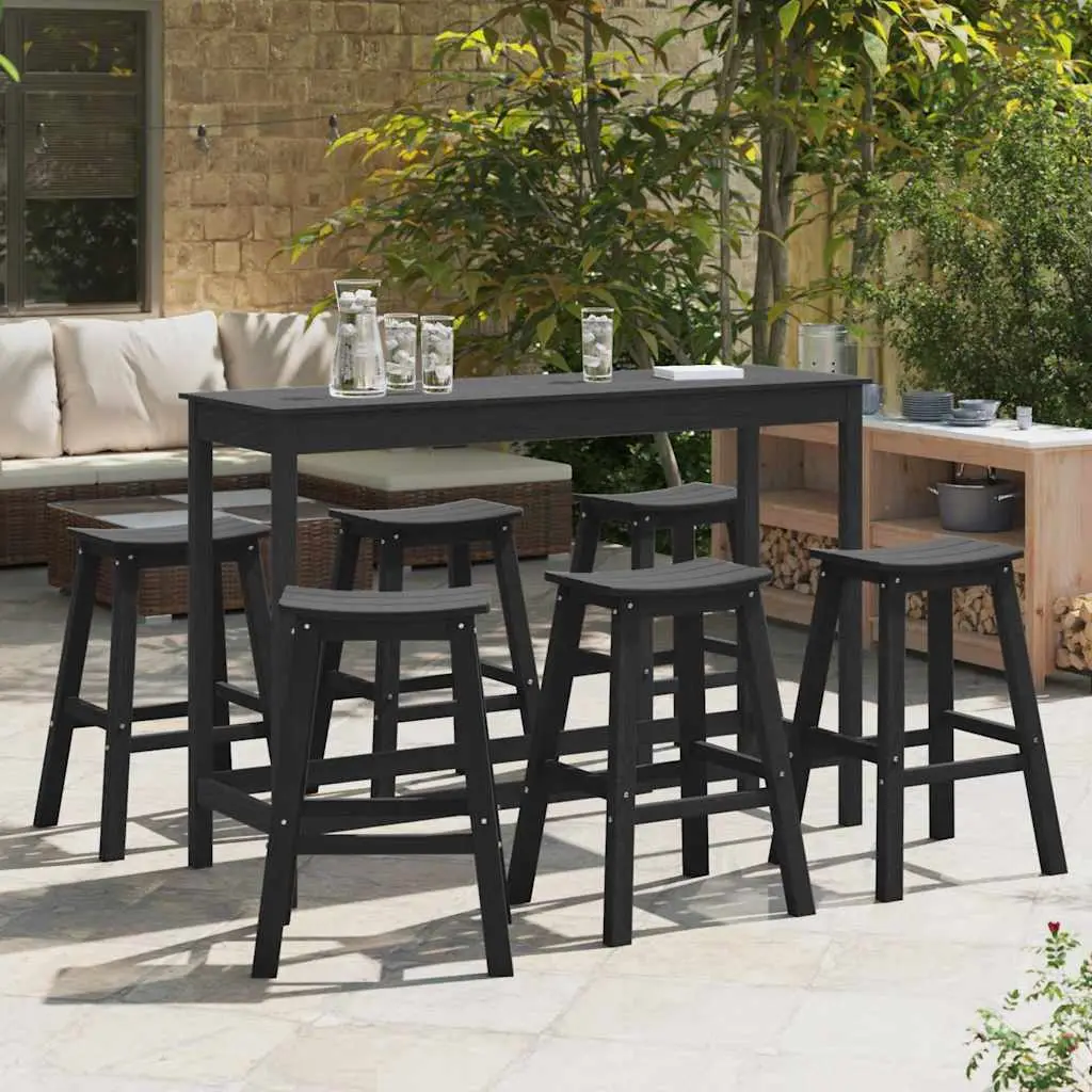 Ensemble de bar de jardin 6 pcs Noir HDPE vidaXL 3335808