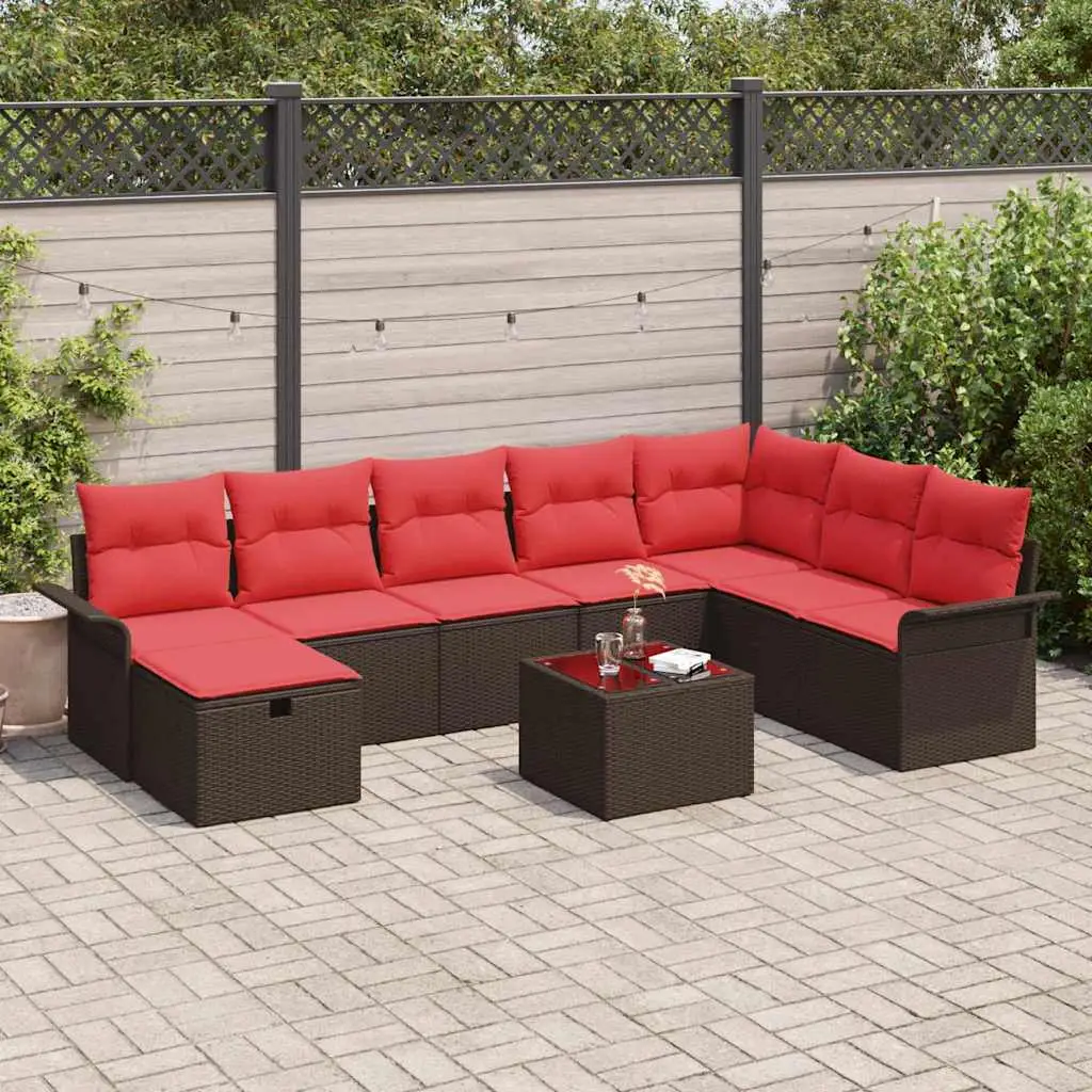 Ensemble de canapé de jardin avec coussin 9 pcs Poly rotin vidaXL 3360275