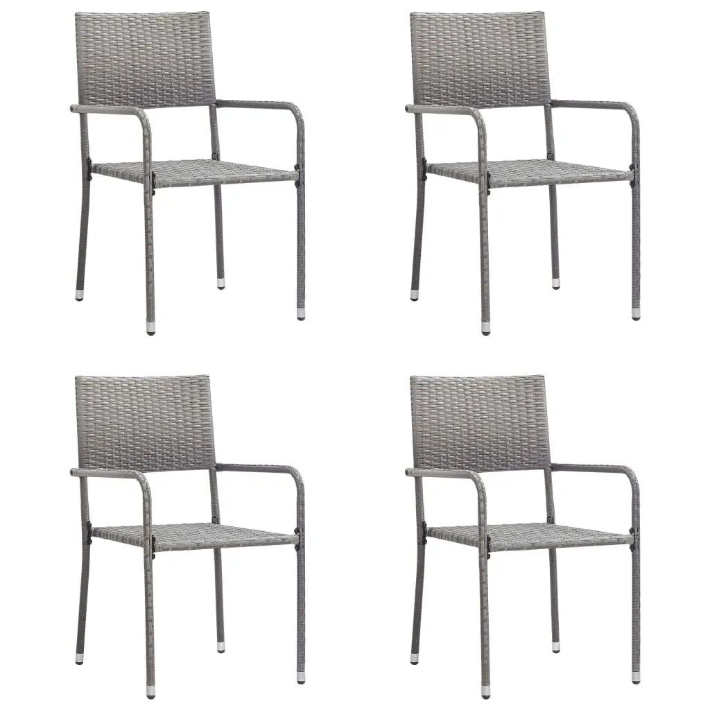 Ensemble de 5 pcs table de jardin avec chaises – mobilier de jardin Gris-JU3041