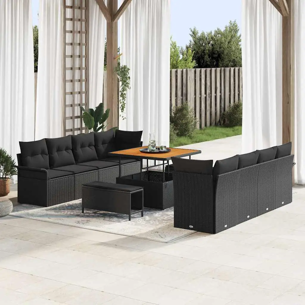 Ensemble de canapé de jardin Noir 100 x 100 x 71 cm vidaXL 3364064