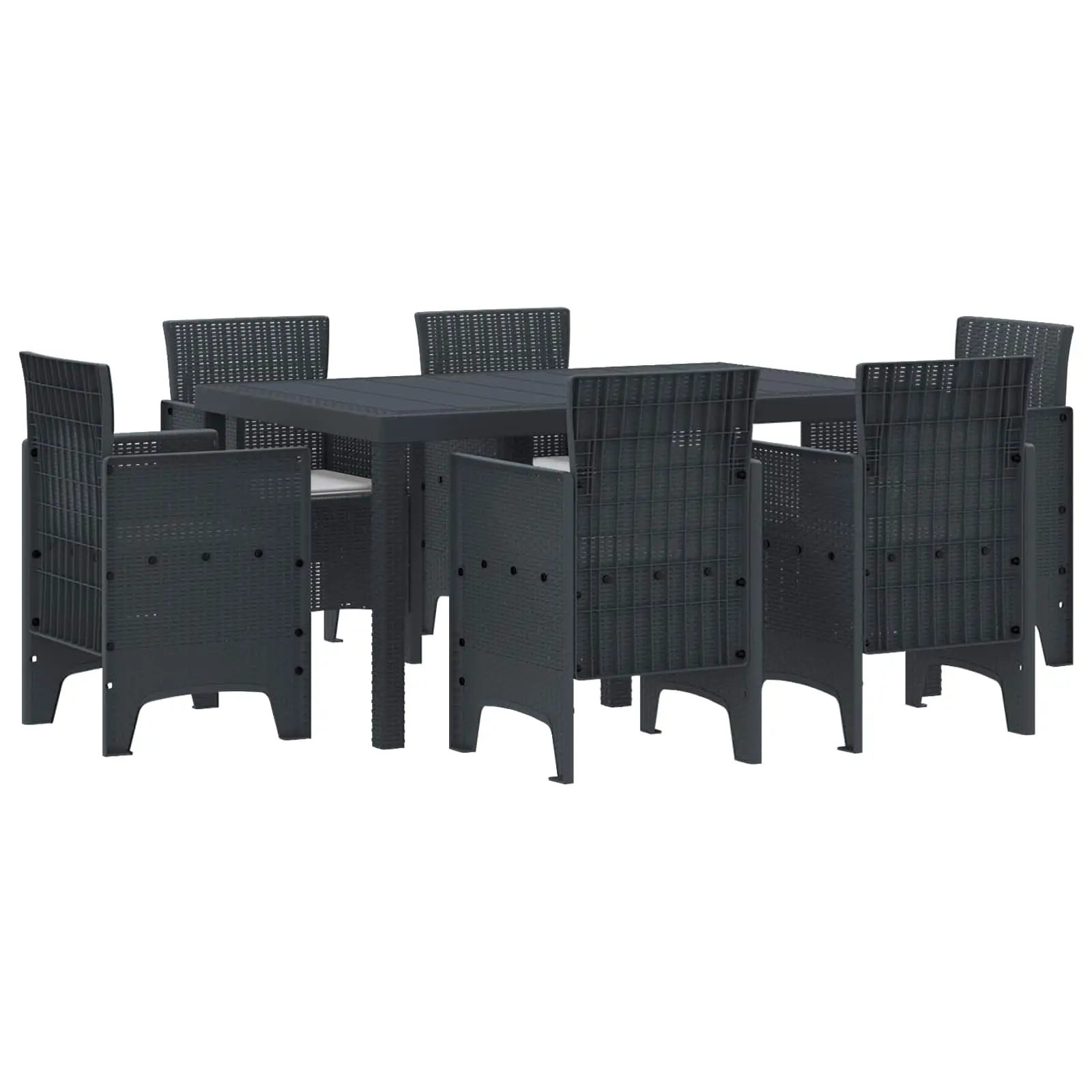 Ensemble de salle à manger pour jardin 7 pcs Anthracite vidaXL 3378554 Anthracite/ Gris clair