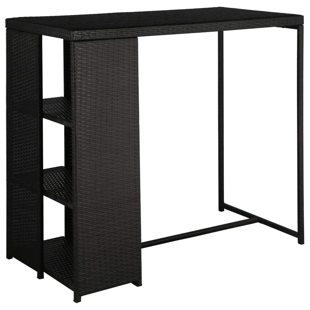 Ensemble de 5 pcs bar de jardin – Mobilier d’extérieur – Mobilier de jardin et coussins Résine tressée Noir-JU1980