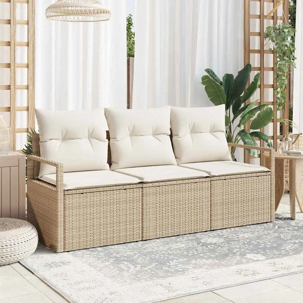 Ensemble de Canapés 3 pcs Beige polyrotin vidaXL 3346241