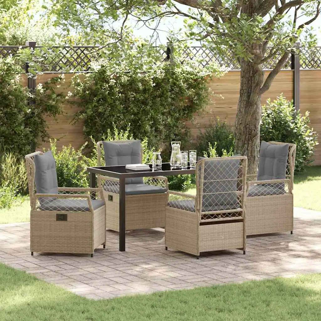 Ensemble de salle à manger pour jardin 5 pcs vidaXL 3381004 beige et gris clair