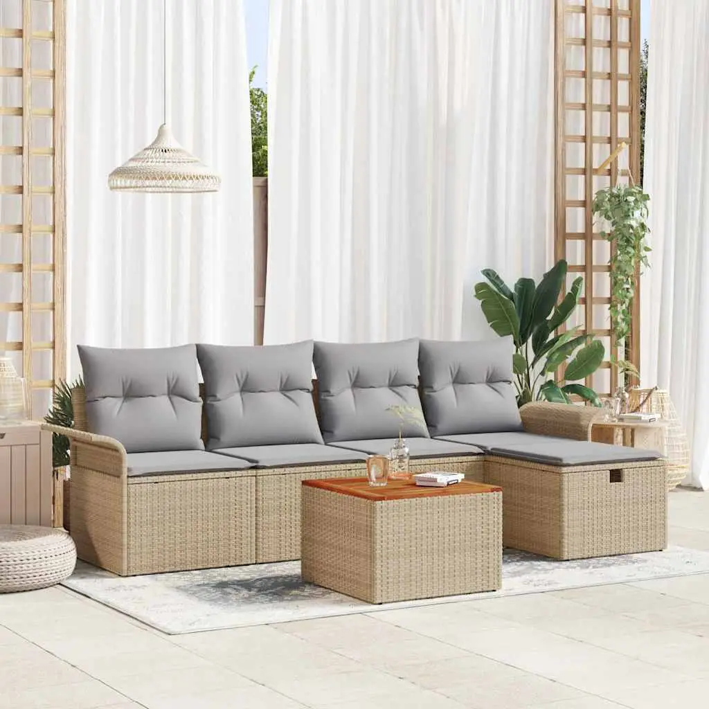Ensemble de canapés 4 places en poly rotin avec rangement intégré Beige – ComfortXL Outdoor Living