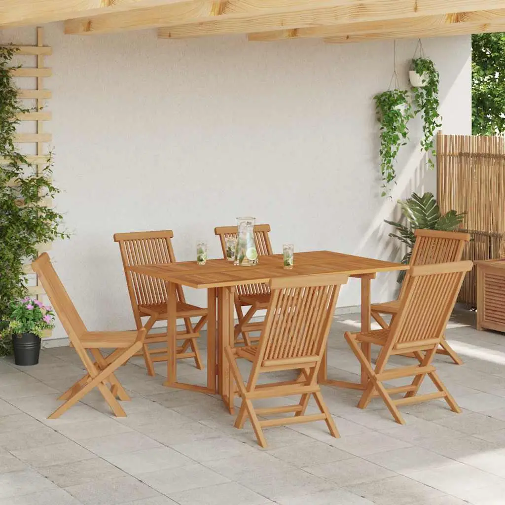 Ensemble de salle à manger pour jardin 7 pcs Marron vidaXL 3155338