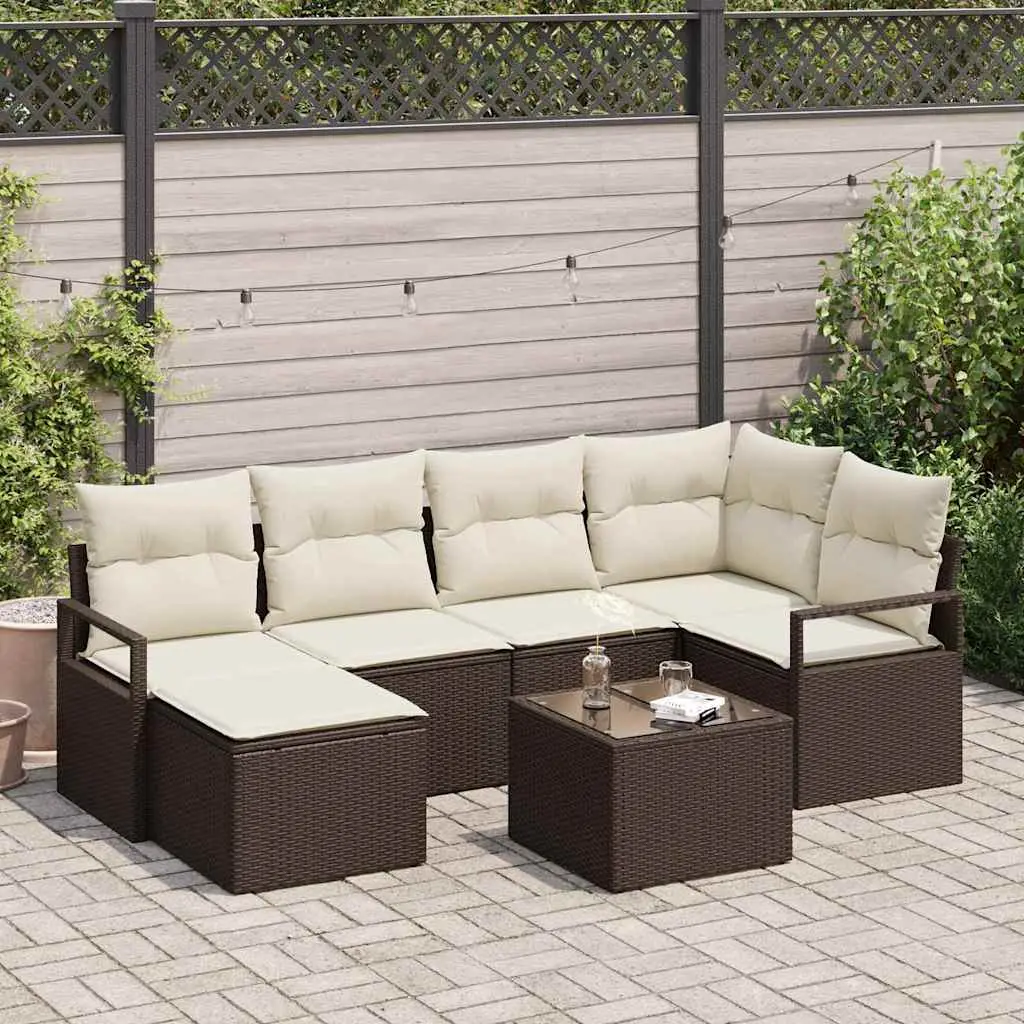 Ensemble de Canapés 7 pcs Marron polyrotin vidaXL 3346458